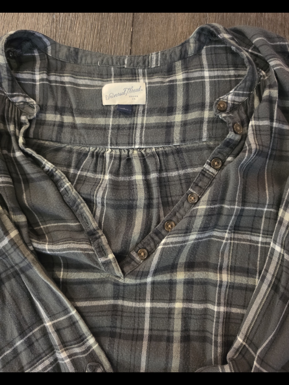 Plaid Button-Front Women's Top in Dark Green by Universal Thread Goods Co. - Picture 4 of 6